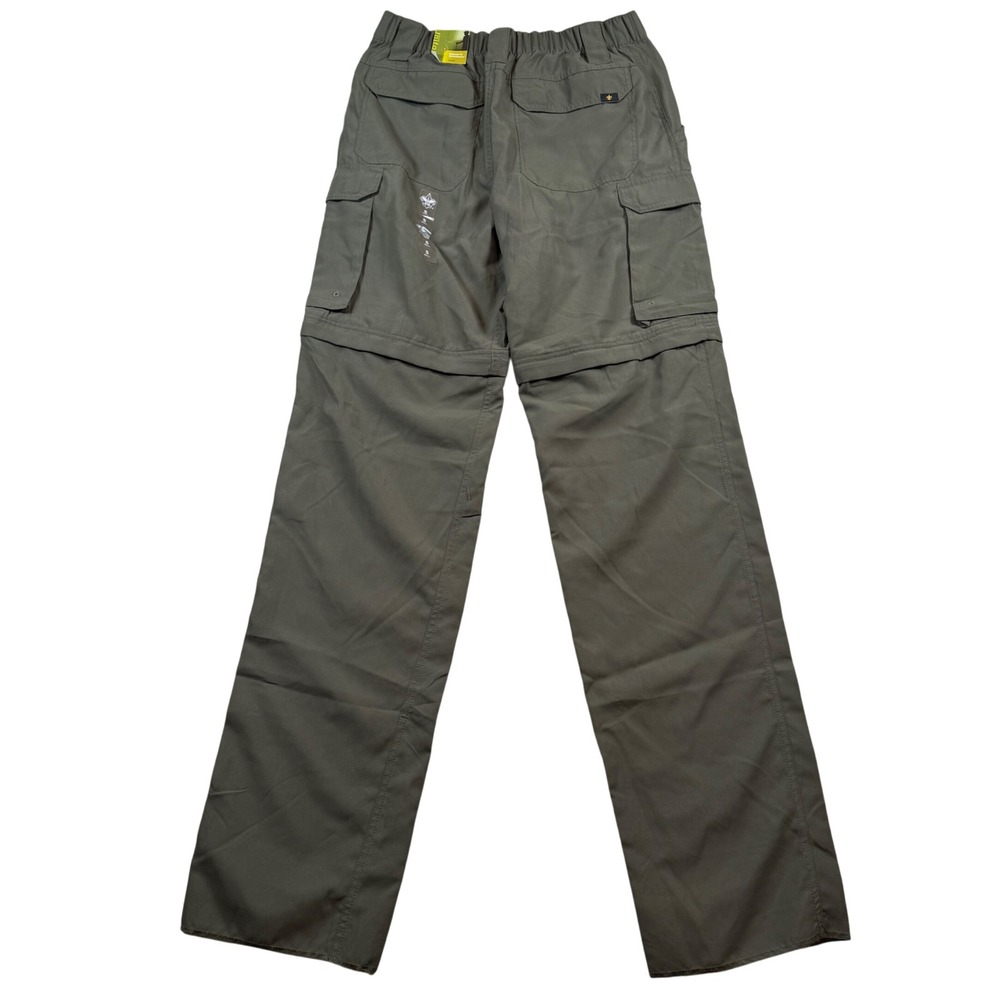 NEW Boy Scouts of America Men Small Green Relaxed Fit Convertible Uniform Pants - Picture 3 of 9